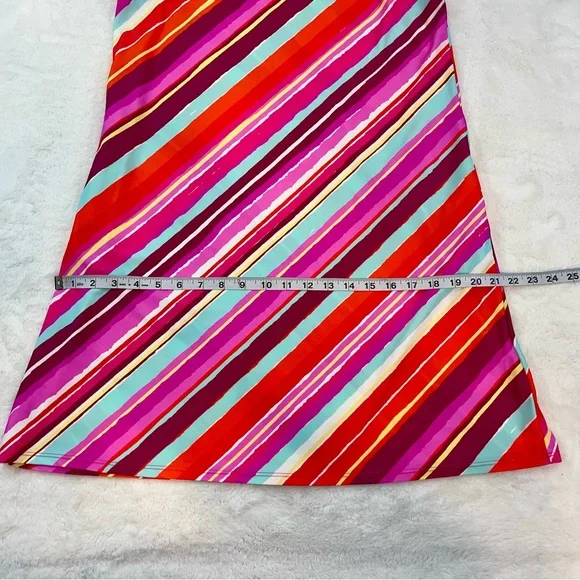 Jude Connally Dress Size Small Multicolored Melody Mod Stripe Sleeveless Swing - Picture 10 of 10